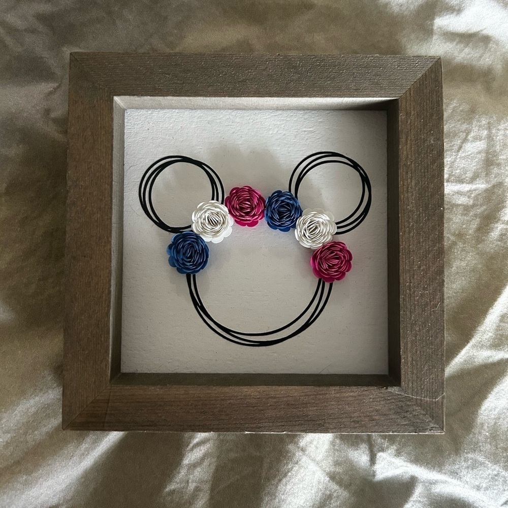 Floral Mickey Mouse Wall Art for Kids